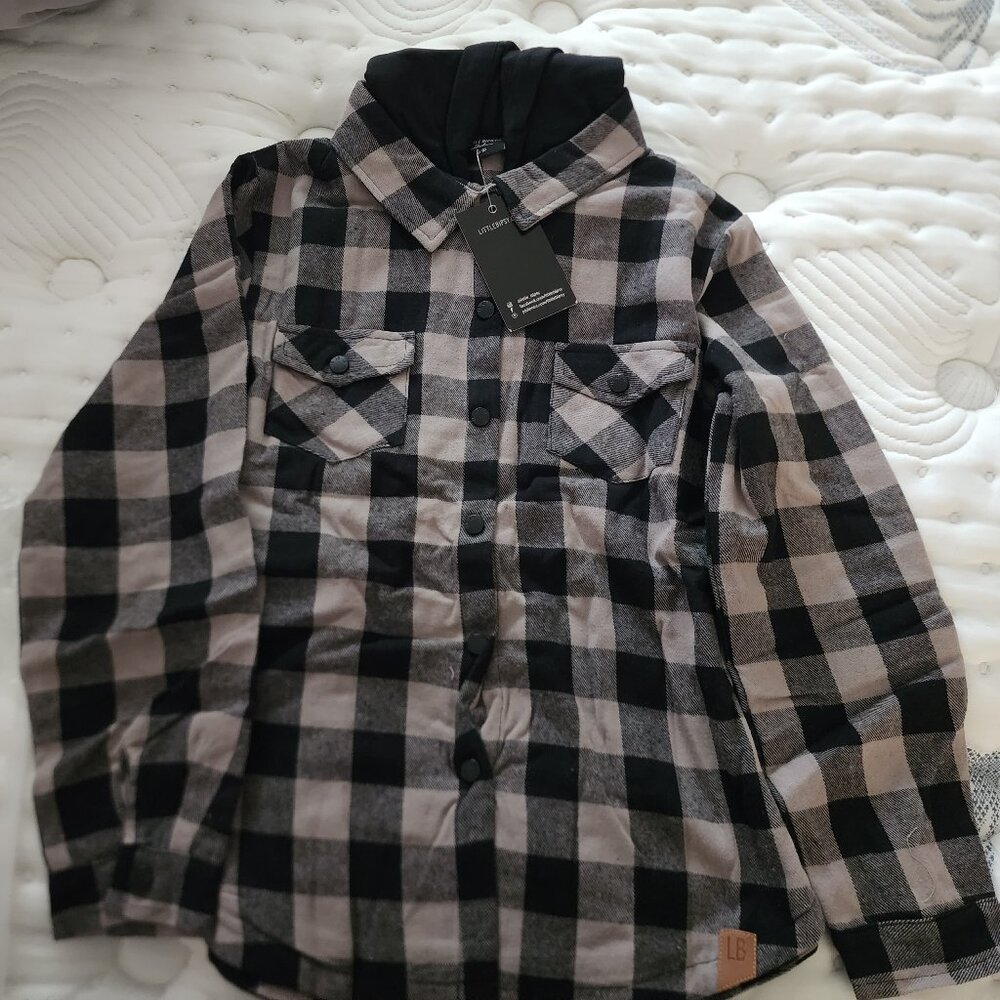 Little Bipsy Flannel Jacket w/ hood - Mushroom